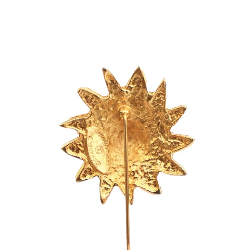 Chanel Gold Plated Lion Head Pin Brooch Gold Metal Good condition - Inside View