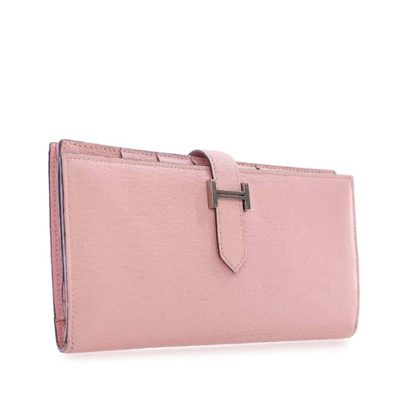 Hermès Chevre Mysore Bearn Long Wallet Pink Leather Good condition - Inside View