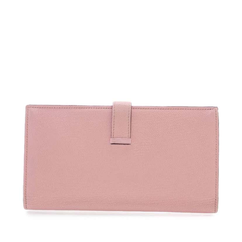 Hermès Chevre Mysore Bearn Long Wallet Pink Leather Good condition - Model View