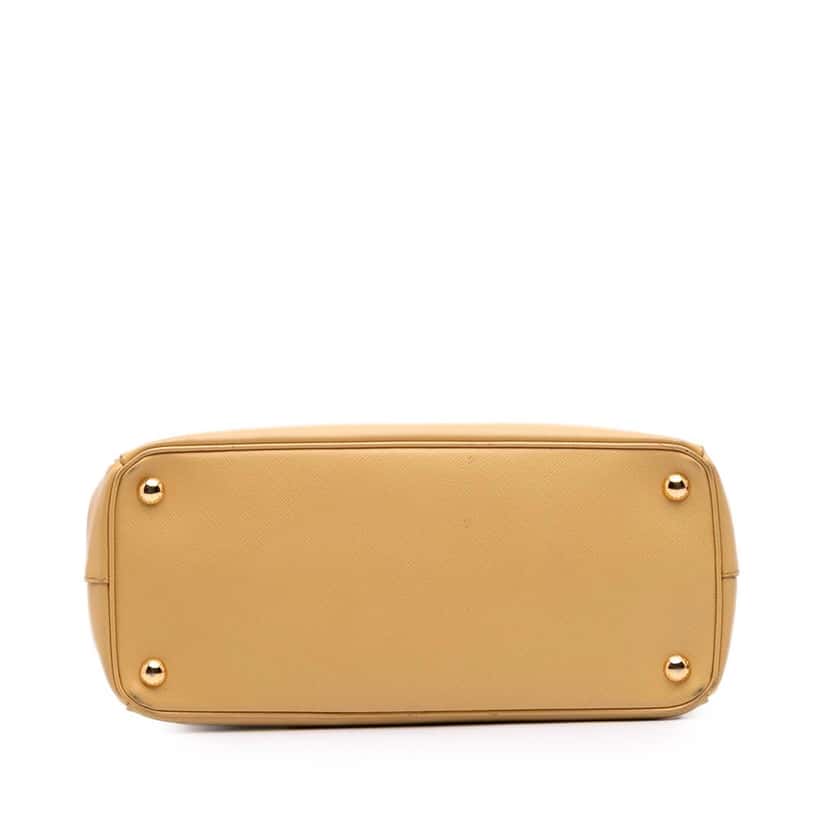 Prada Small Saffiano Lux Galleria Double Zip Satchel Yellow Leather Good condition - Inside View