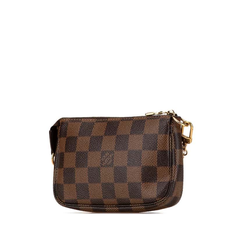 Louis Vuitton Damier Ebene Trunks and Bags Mini Pochette Accessoires Brown Canvas Good condition - Back View