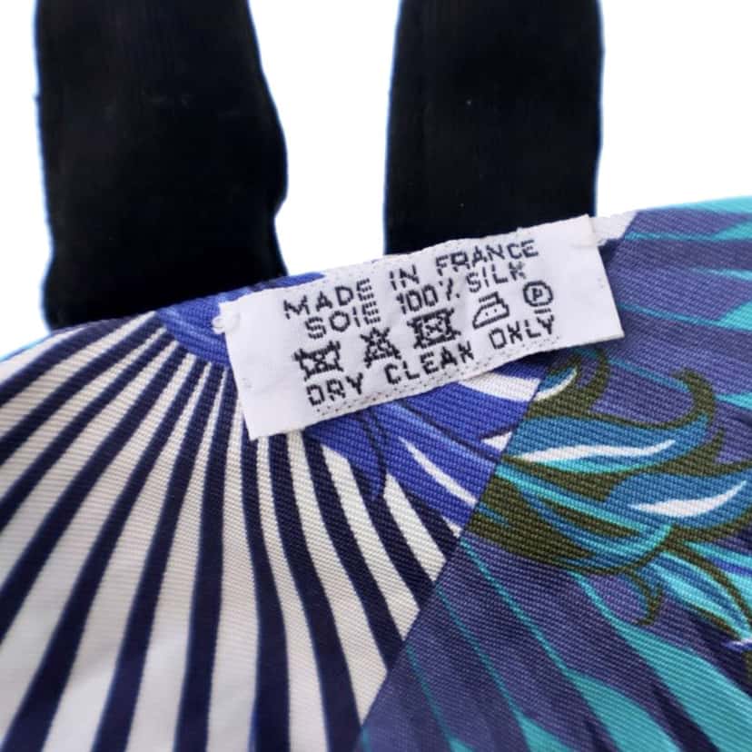 Hermès Mysthiques Phoenix Coloriage Silk Twilly Scarf Blue Silk Good condition - Inside View