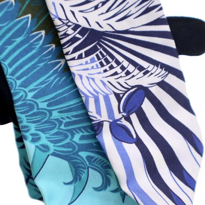 Hermès Mysthiques Phoenix Coloriage Silk Twilly Scarf Blue Silk Good condition - Box View