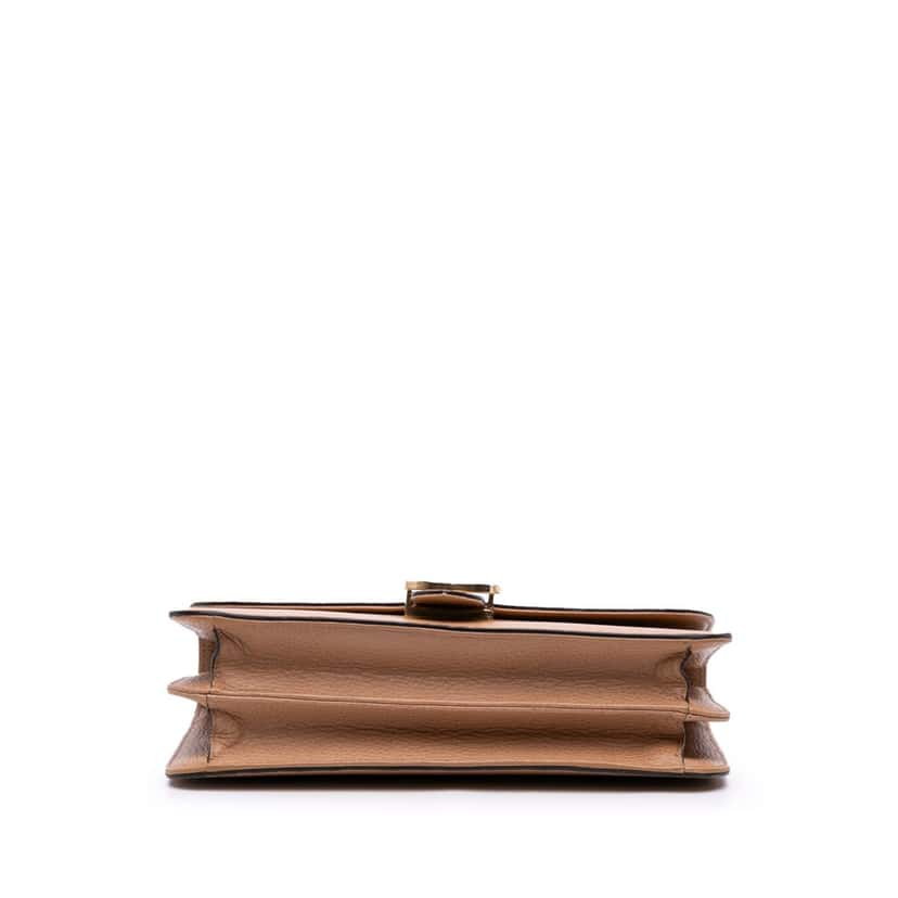 Gucci Medium Dollar Calfskin Interlocking G Crossbody Brown Leather Good condition - Inside View