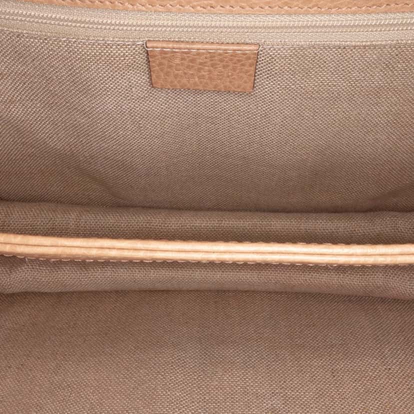 Gucci Medium Dollar Calfskin Interlocking G Crossbody Brown Leather Good condition - Model View