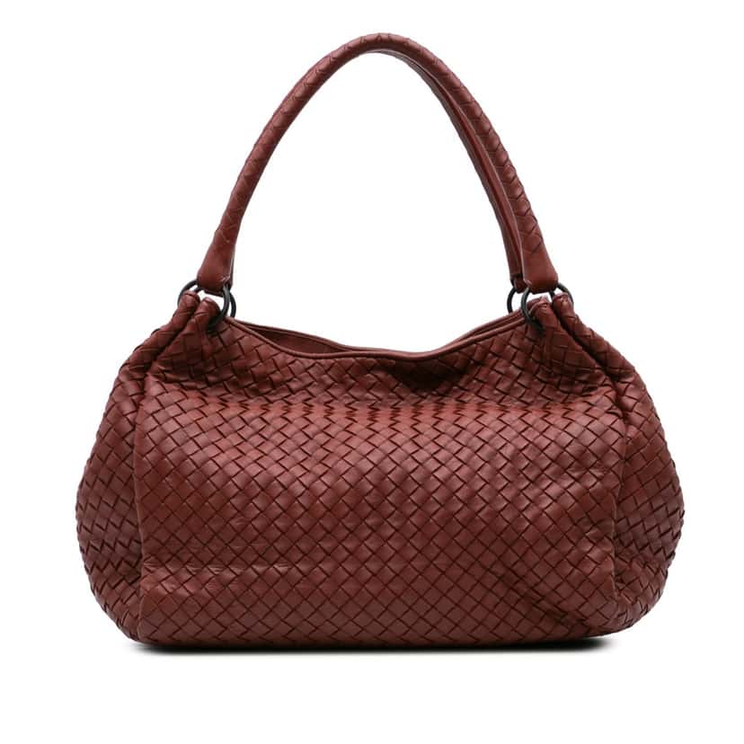 Bottega Veneta Nappa Intrecciato Parachute Tote Brown Leather Good condition - Front View