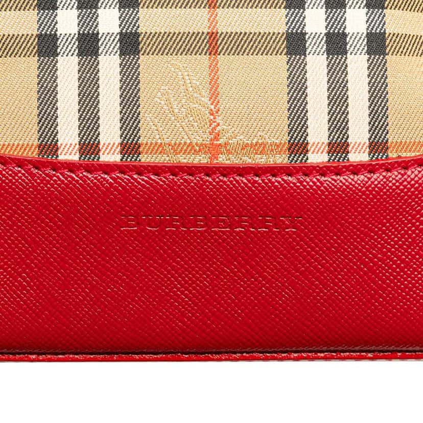 Burberry Haymarket Check Canvas Handbag Brown Canvas Very good condition - Box View