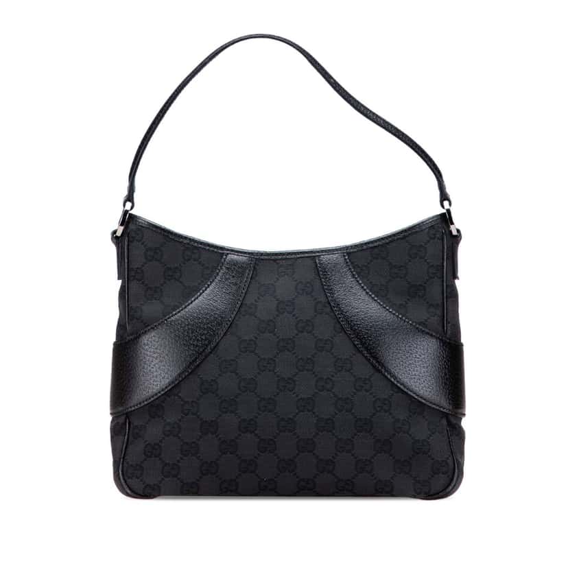 Gucci GG Canvas Shoulder Bag Black Canvas Good condition - Front View