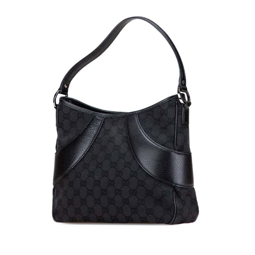 Gucci GG Canvas Shoulder Bag Black Canvas Good condition - Back View