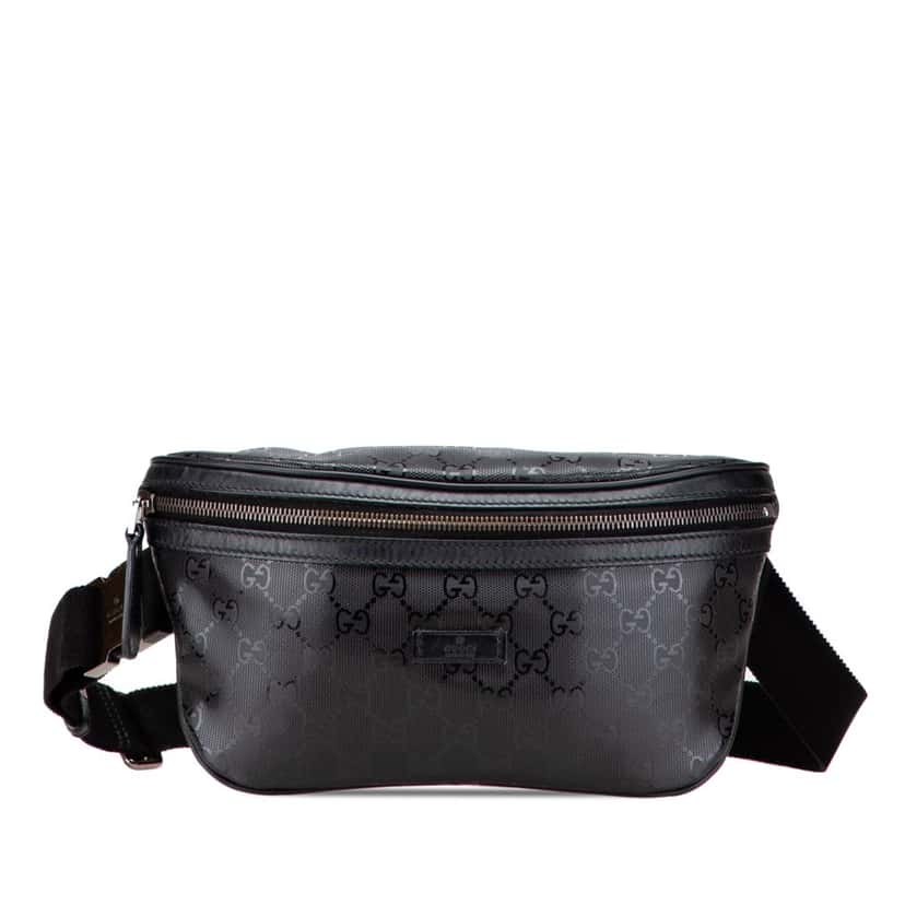 Gucci GG Imprime Belt Bag Black Canvas Good condition - Front View