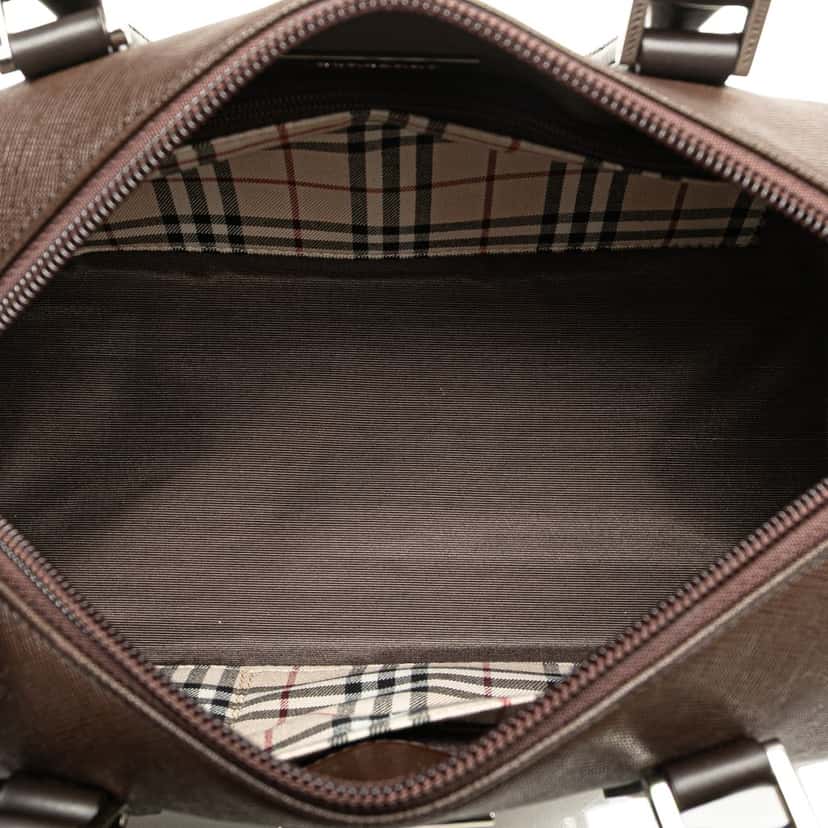 Burberry Leather Boston Bag Brown Leather Good condition - Model View
