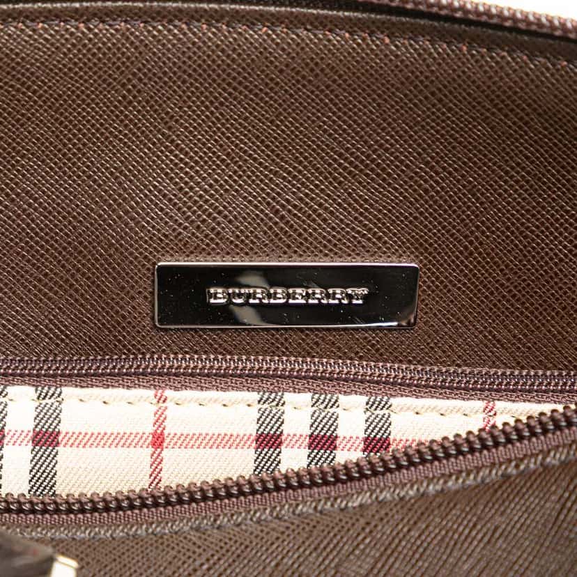 Burberry Leather Boston Bag Brown Leather Good condition - Box View