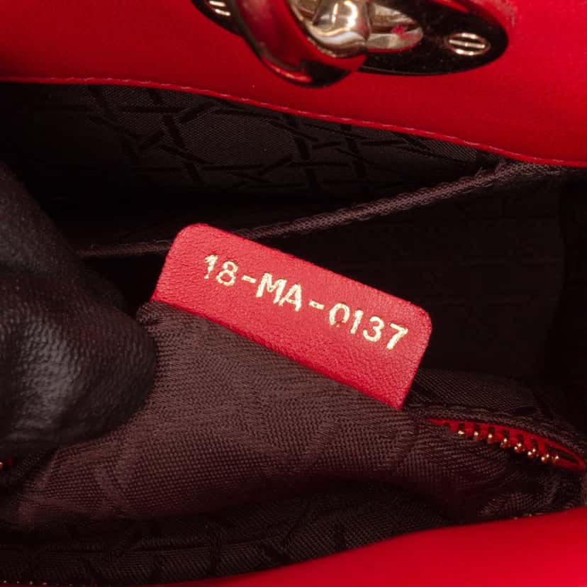 Dior Small Lambskin Cannage My ABCDior Lady Dior Red Leather Good condition - Box View