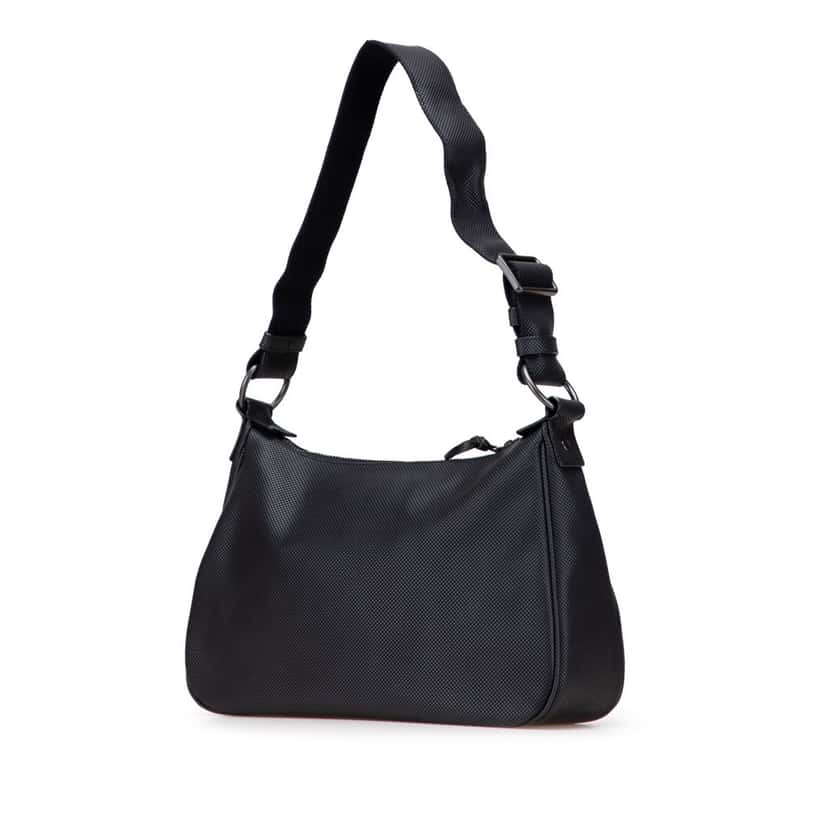 Bottega Veneta Coated Canvas Intrecciato Shoulder Bag Black Canvas Good condition - Back View