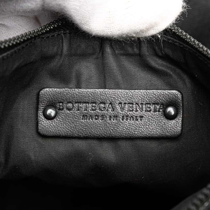 Bottega Veneta Coated Canvas Intrecciato Shoulder Bag Black Canvas Good condition - Box View