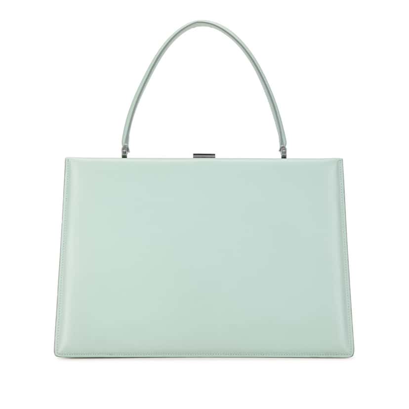 Celine Clasp Leather Tote Green Leather Good condition - Inside View