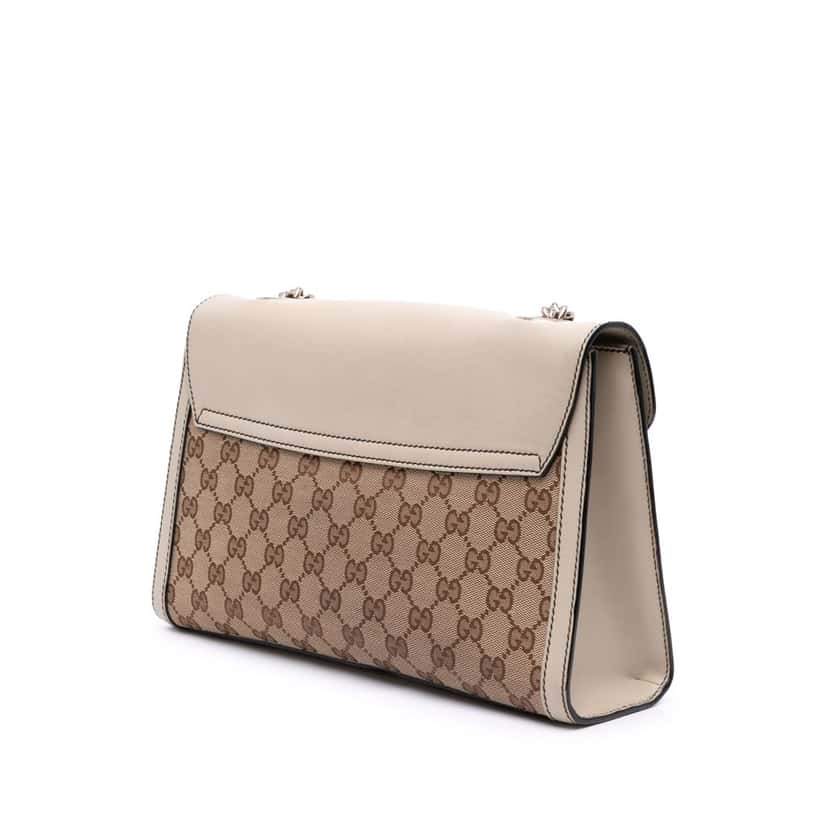 Gucci Medium GG Canvas Emily Shoulder Bag Brown Canvas Very good condition - Back View