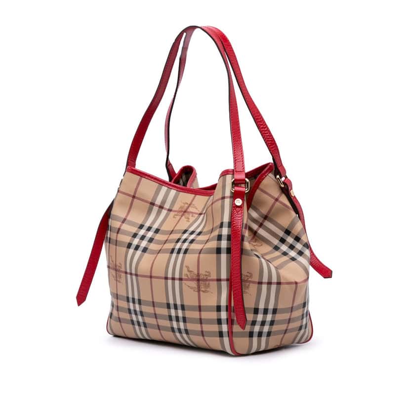 Burberry Small Haymarket Check Coated Canvas Canterbury Tote Brown Canvas Good condition - Back View