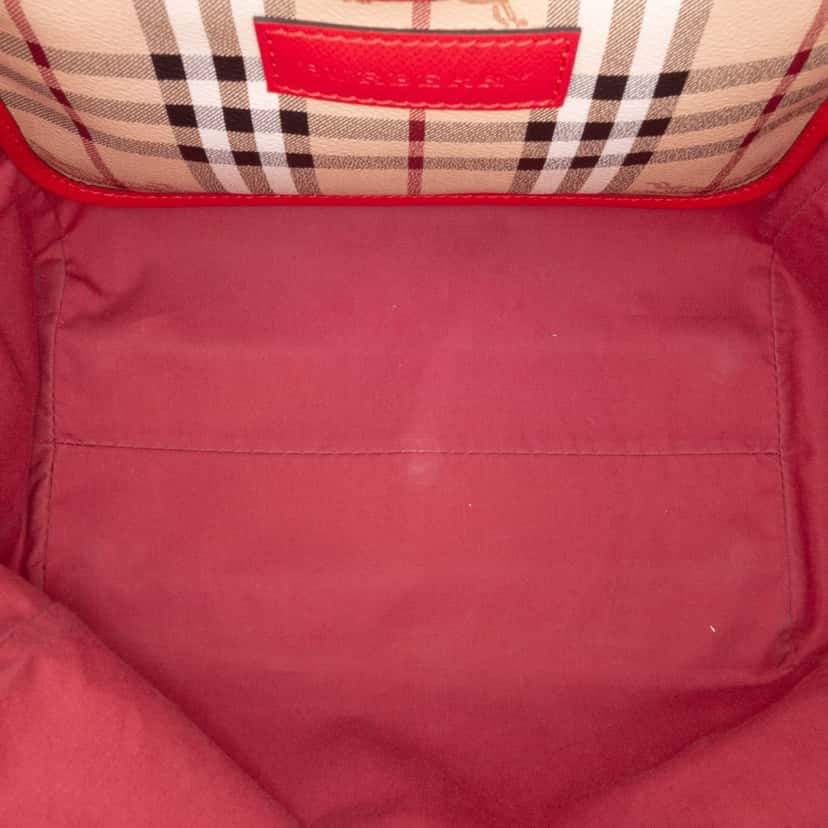 Burberry Small Haymarket Check Coated Canvas Canterbury Tote Brown Canvas Good condition - Model View