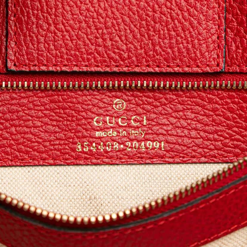 Gucci Medium Leather Swing Tote Red Leather Very good condition - Box View