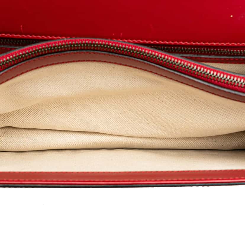 Gucci Medium GG Marmont Leather Chain Flap Red Leather Good condition - Box View