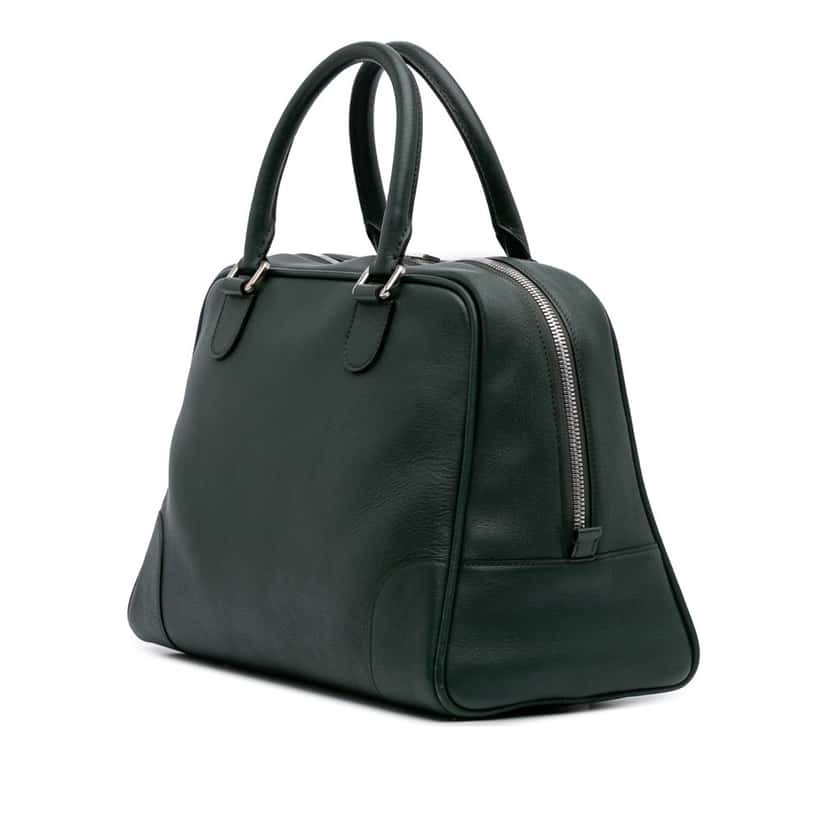 Loewe Large Amazona 75 Handbag Green Leather Good condition - Back View