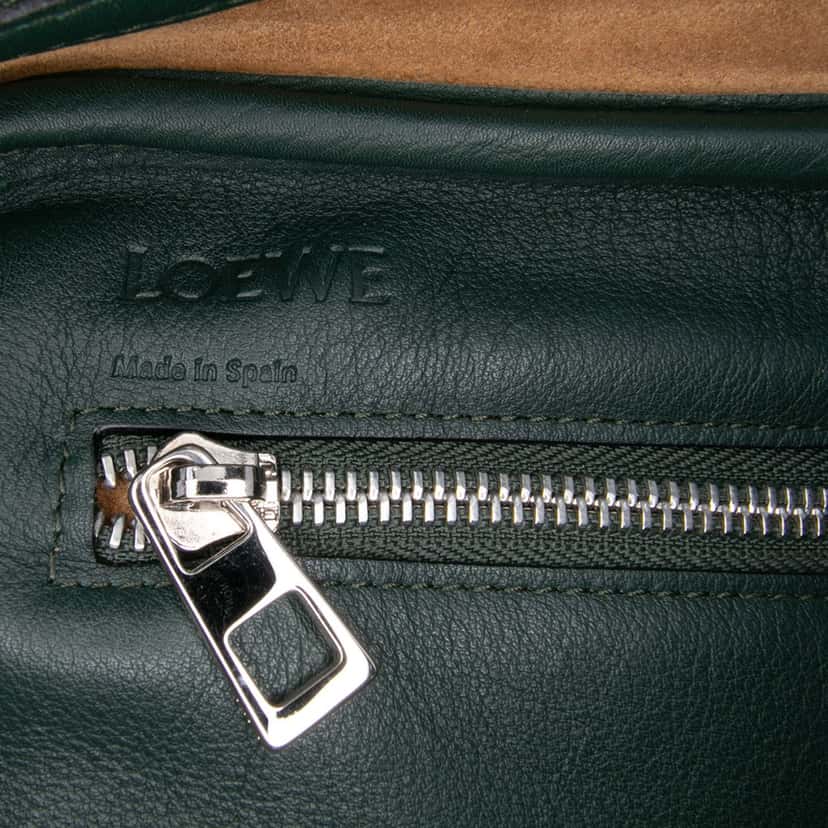 Loewe Large Amazona 75 Handbag Green Leather Good condition - Box View
