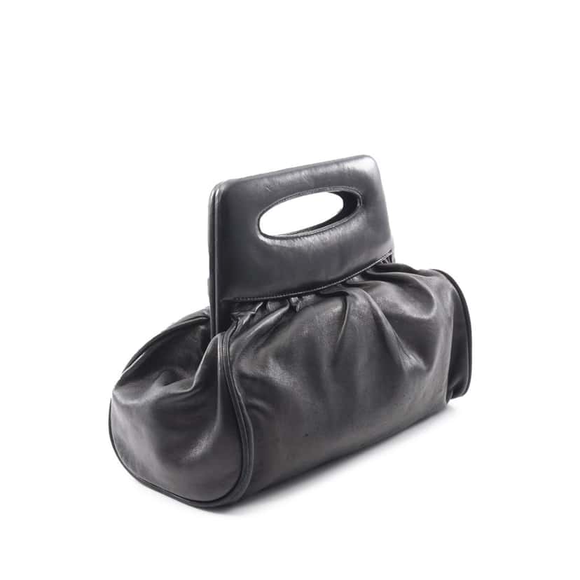 Chanel Lambskin Camellia Handbag Black Leather Good condition - Back View
