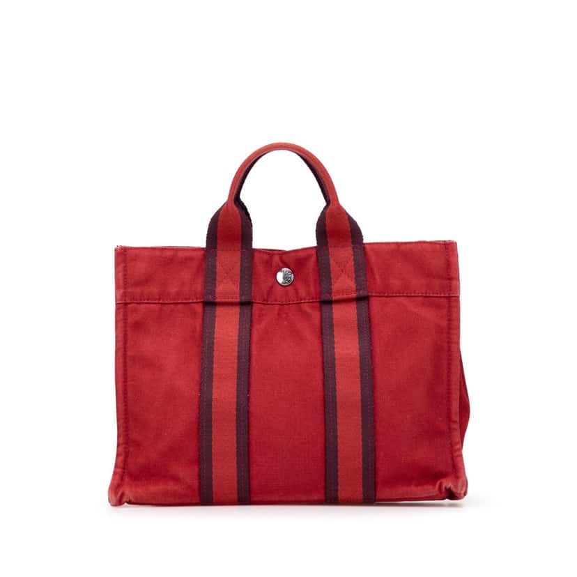 Hermès Canvas Fourre Tout PM Red Canvas Good condition - Front View