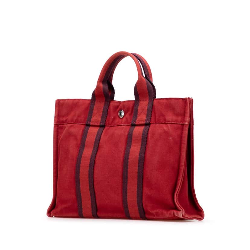 Hermès Canvas Fourre Tout PM Red Canvas Good condition - Back View