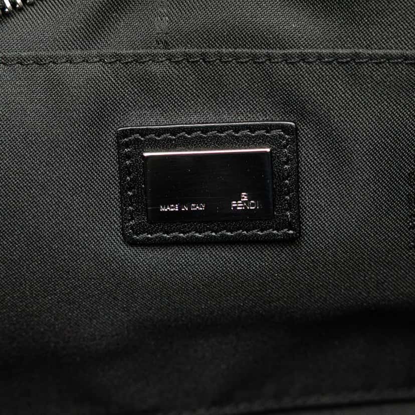 Fendi Micro Zucchino Canvas Bauletto Handbag Black Canvas Good condition - Box View
