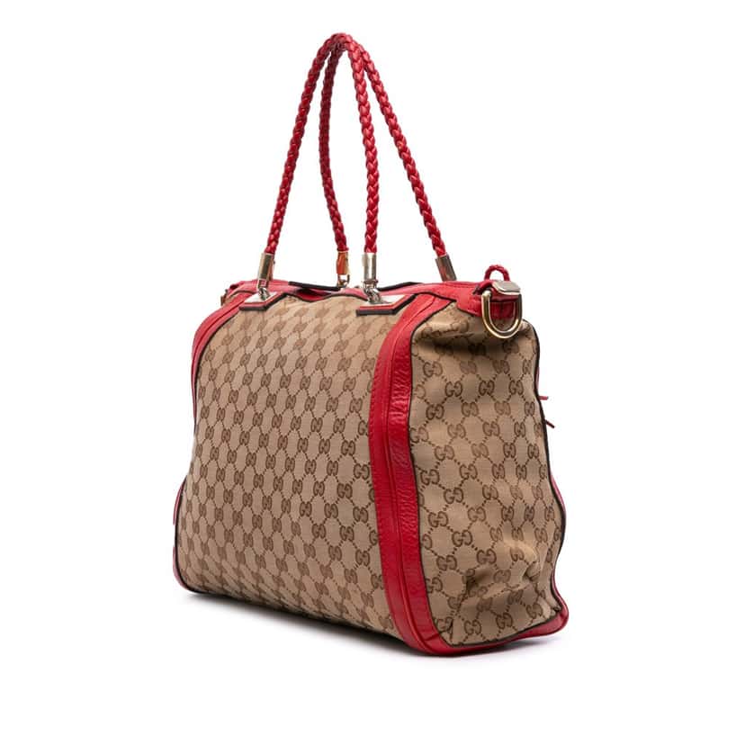 Gucci Large GG Canvas Bella Satchel Brown Canvas Good condition - Back View