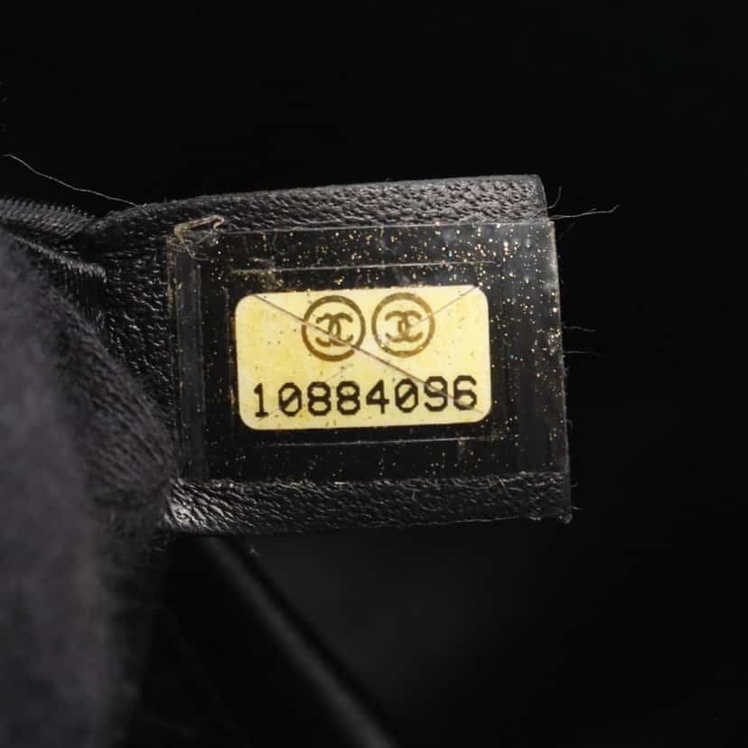 Chanel CC Check Embossed Velvet Belted Side Shoulder Bag Black Velvet Good condition - Box View