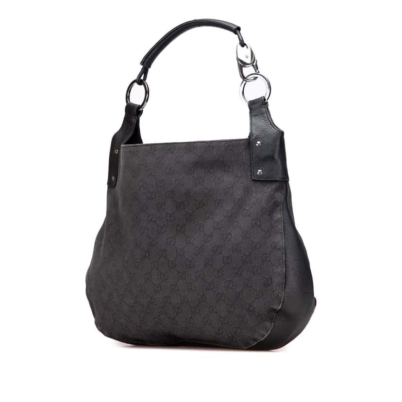 Gucci Large GG Denim Hobo Black Denim Good condition - Back View