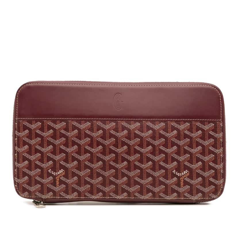 Goyard Goyardine Opera Travel Wallet Red Canvas Good condition - Front View