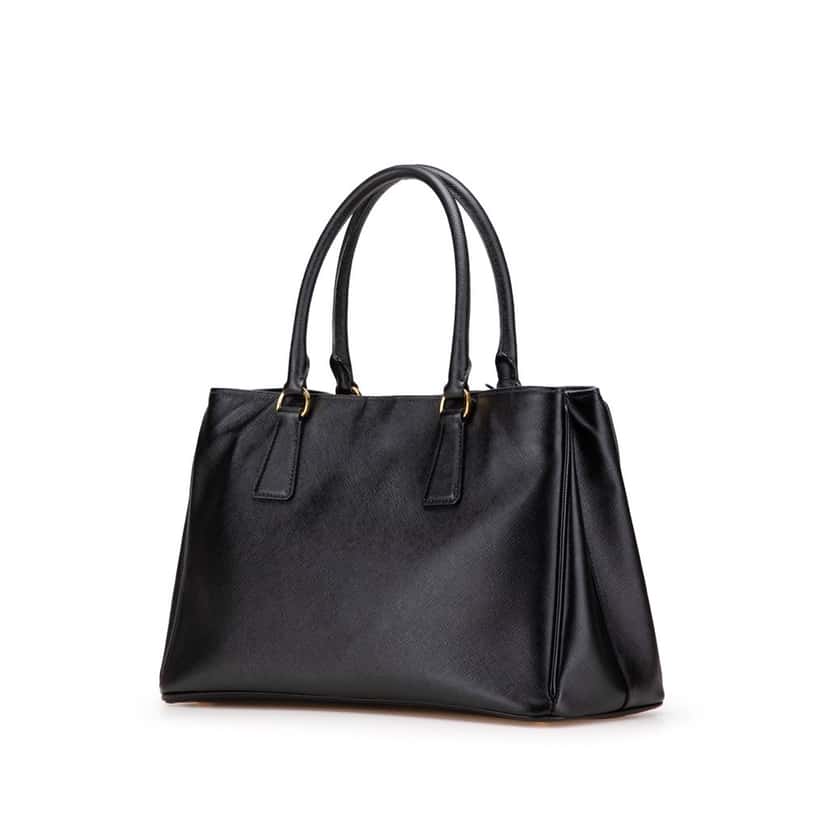 Prada Small Saffiano Lux Galleria Tote Black Leather Good condition - Back View