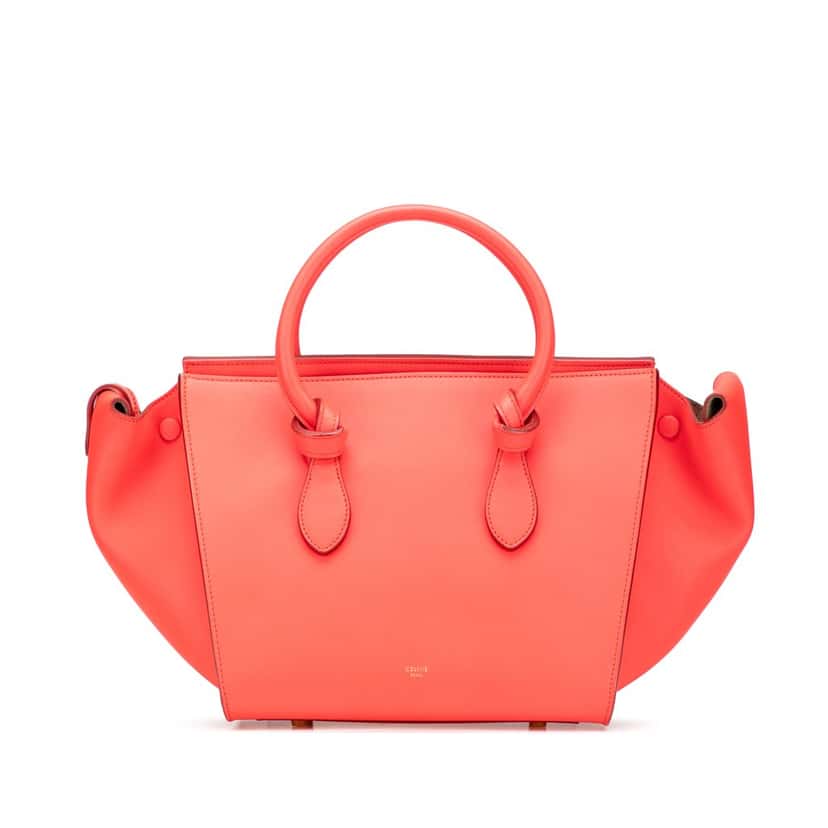 Celine Medium Smooth Calfskin Tie Knot Tote Orange Leather Good condition - Front View