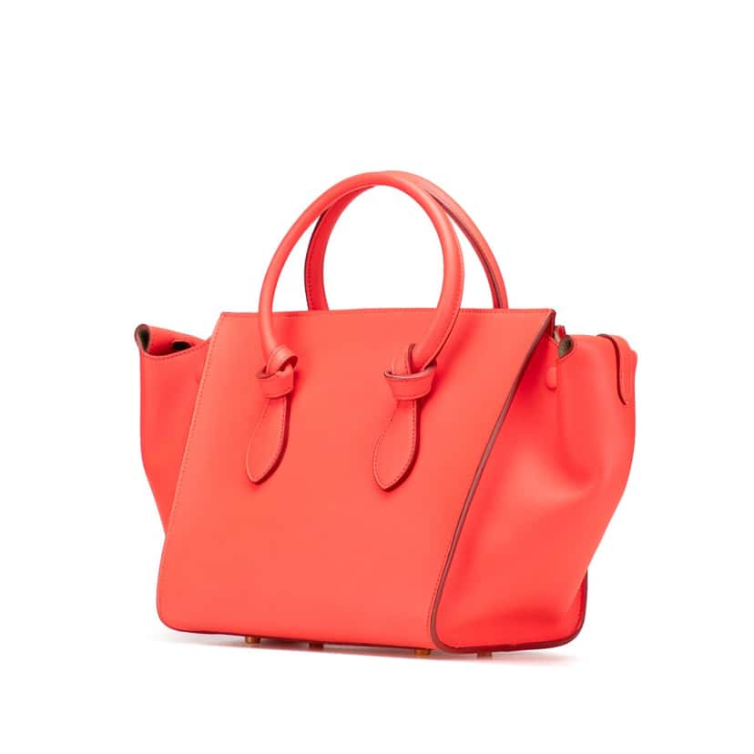 Celine Medium Smooth Calfskin Tie Knot Tote Orange Leather Good condition - Back View