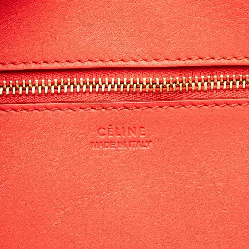Celine Medium Smooth Calfskin Tie Knot Tote Orange Leather Good condition - Box View