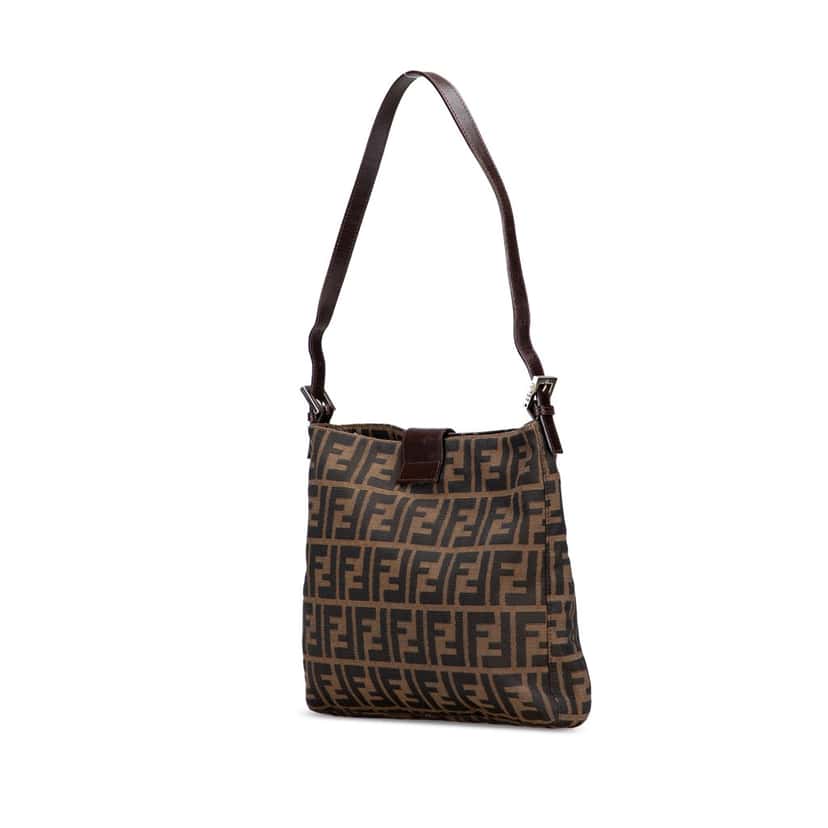 Fendi Zucca Canvas Shoulder Bag Brown Canvas Good condition - Back View