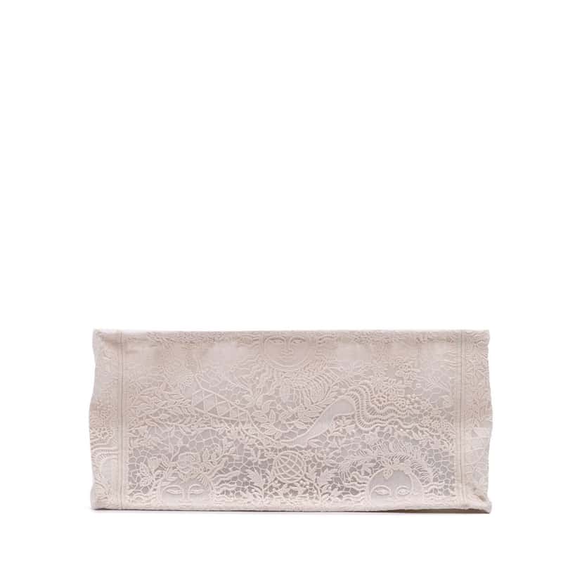 Dior Medium Canvas D Lace Sun Embroidery Book Tote White Canvas Good condition - Inside View