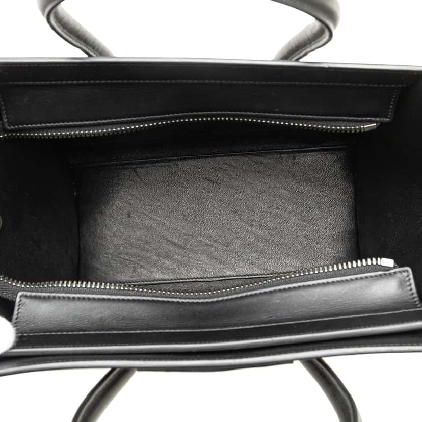 Celine Micro Tricolor Nubuck and Calfskin Luggage Tote White Leather Good condition - Model View
