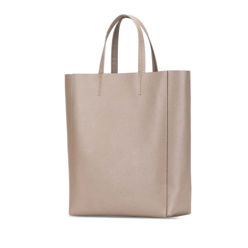 Celine Small Grained Calfskin Vertical Cabas Satchel Brown Leather Good condition - Back View