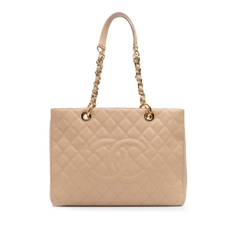 Chanel Caviar Grand Shopping Tote Brown Leather Good condition - Front View