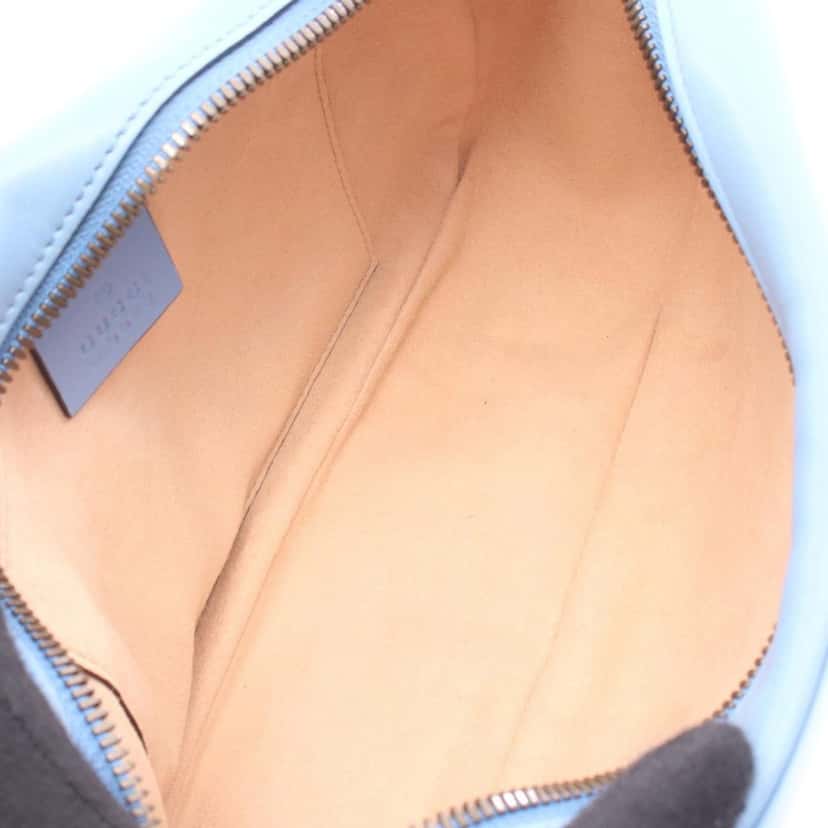 Gucci Small GG Marmont Matelasse Leather Crossbody Blue Leather Good condition - Inside View