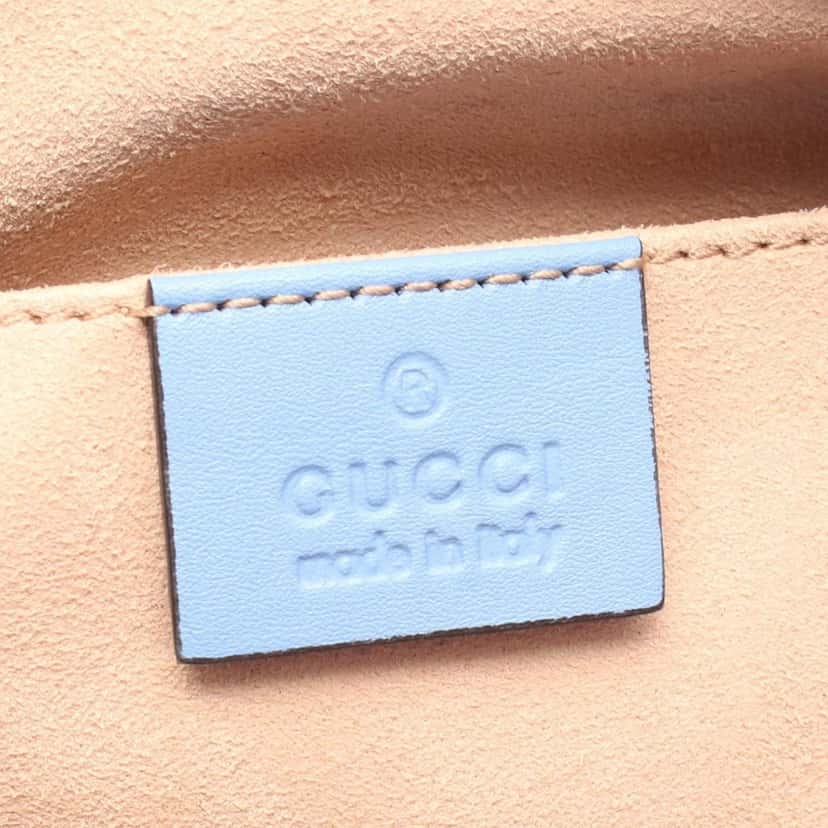 Gucci Small GG Marmont Matelasse Leather Crossbody Blue Leather Good condition - Model View