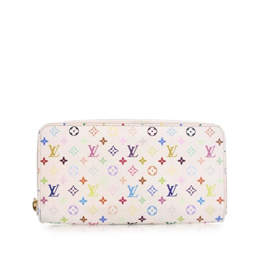 Louis Vuitton Monogram Multicolore Zippy Long Wallet White Canvas Good condition - Back View