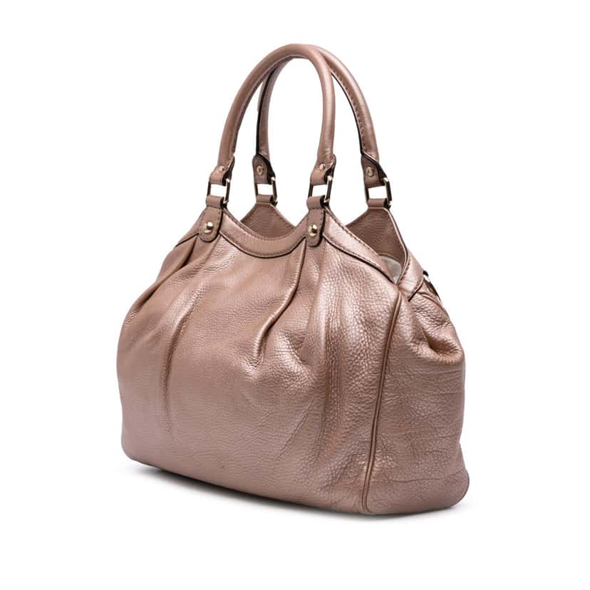 Gucci Medium Calfskin Sukey Tote Gold Leather Good condition - Back View