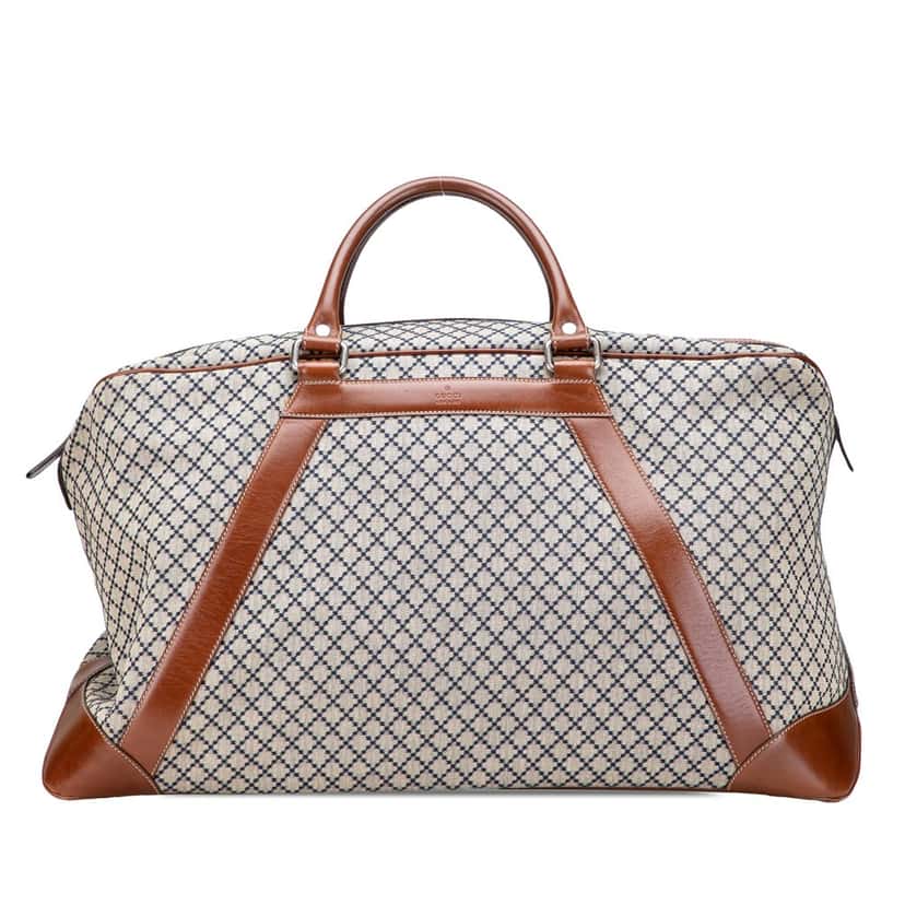 Gucci Diamante Canvas Travel Bag Brown Canvas Good condition - Front View