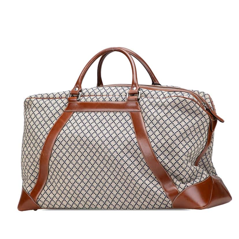 Gucci Diamante Canvas Travel Bag Brown Canvas Good condition - Back View